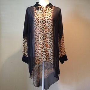ZERONA FASHION Leopard Tunic Shirt